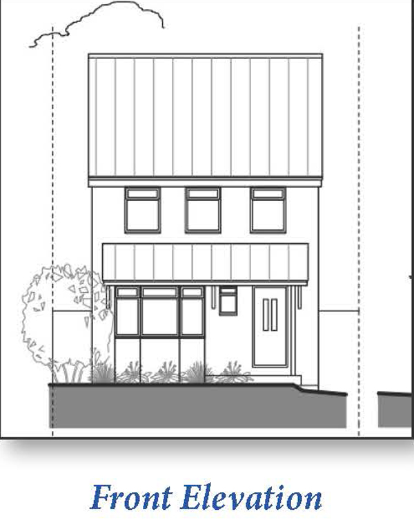 Lot: 104 - LAND WITH PLANNING FOR A DETACHED HOUSE - Front Elevation